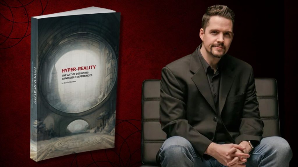 Left hand side of the image shows the cover of the book being reviewed, while the right hand side shows the book's author (Curtis Hickman) sitting in a chair facing the camera